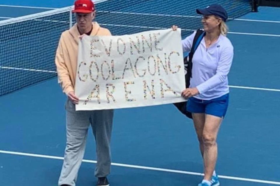 McEnroe and Navratilova protest for the renaming of Margaret Court Arena