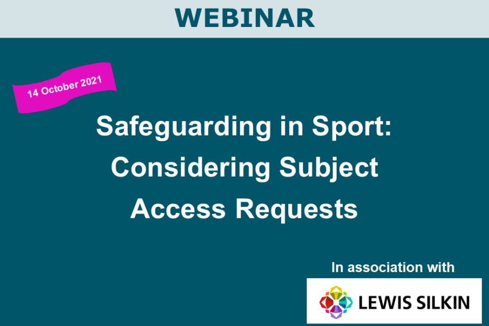 WEBINAR | Safeguarding in Sport: Considering Subject Access Requests